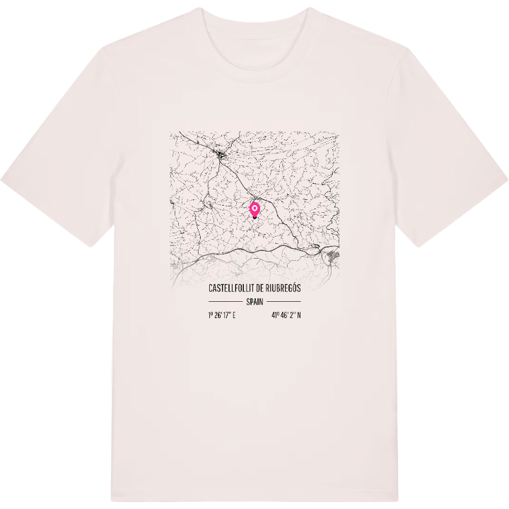 Castellfollit de Riubregós map t-shirt – t-shirt from PinShirt