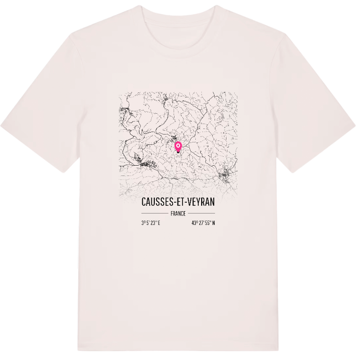 Causses-et-Veyran map t-shirt – t-shirt from PinShirt