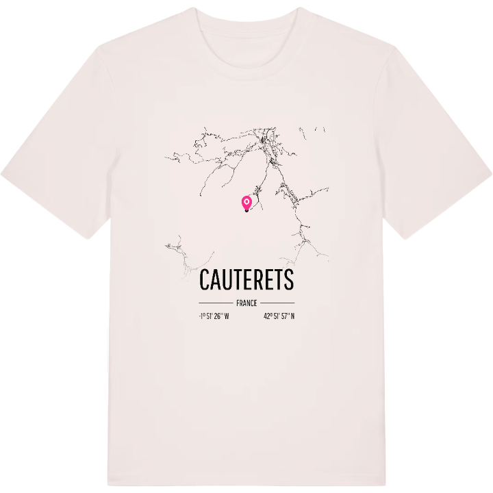 Cauterets map t-shirt – t-shirt from PinShirt