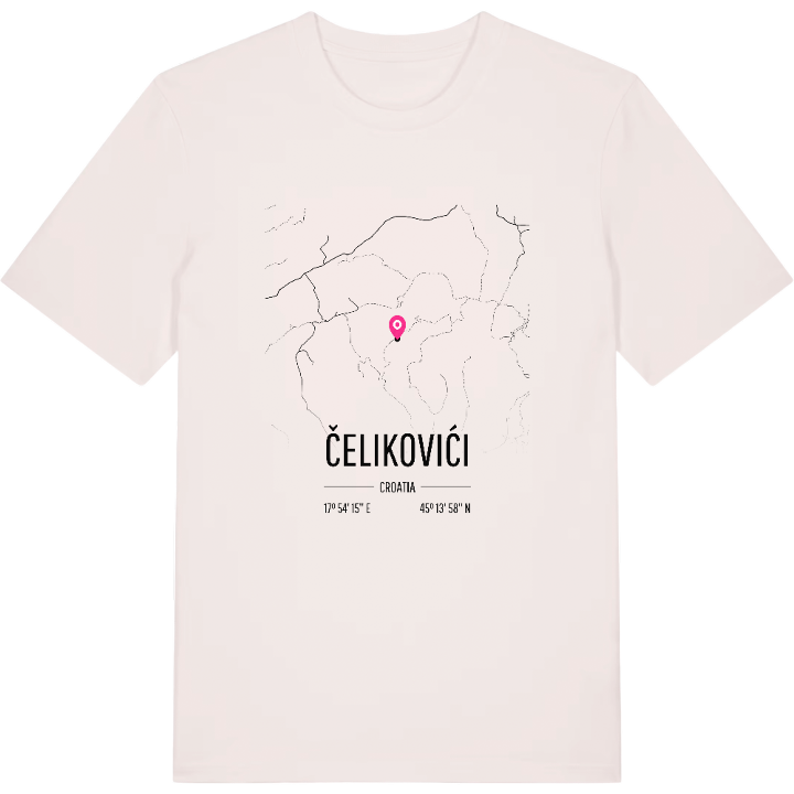 Čelikovići map t-shirt – t-shirt from PinShirt