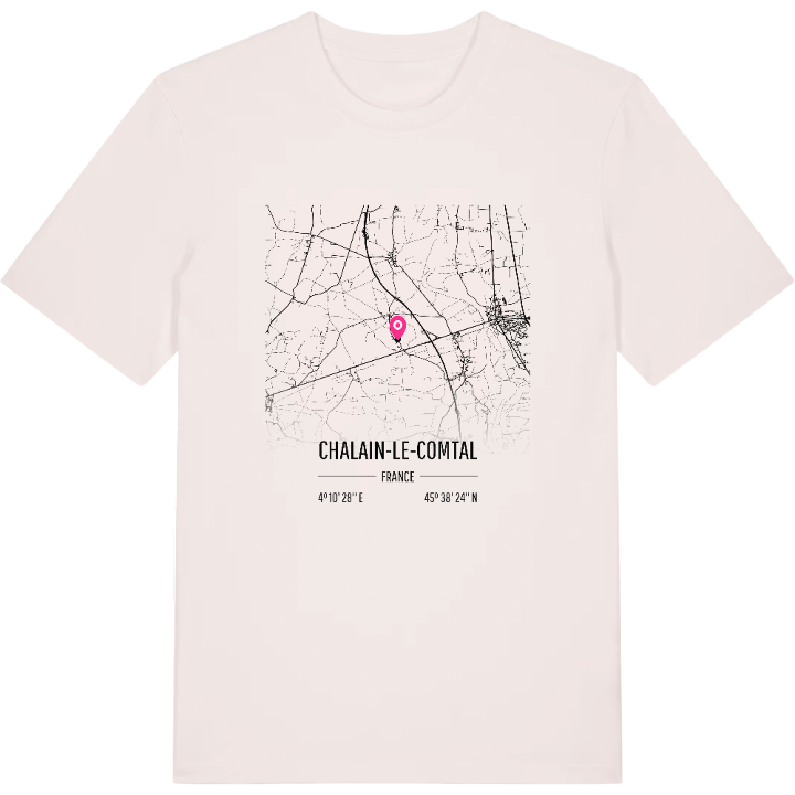 Chalain-le-Comtal map t-shirt – t-shirt from PinShirt