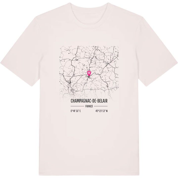 Champagnac-de-Belair map t-shirt – t-shirt from PinShirt
