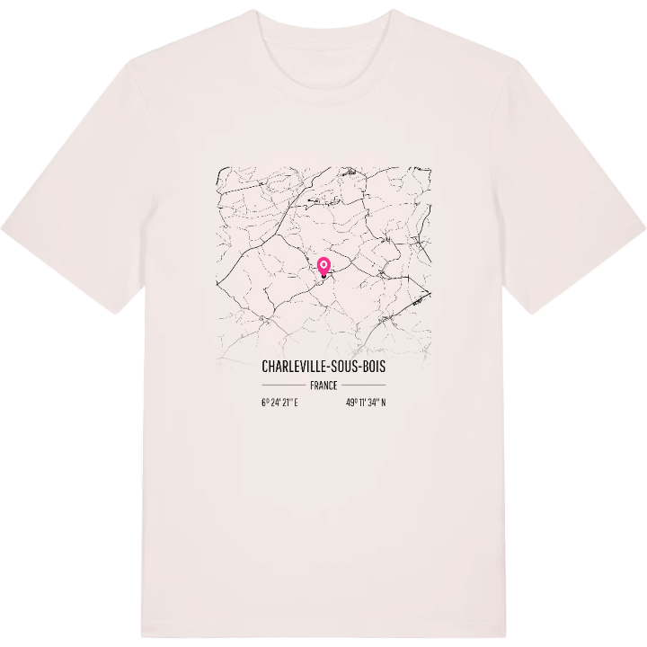 Charleville-sous-Bois map t-shirt – t-shirt from PinShirt