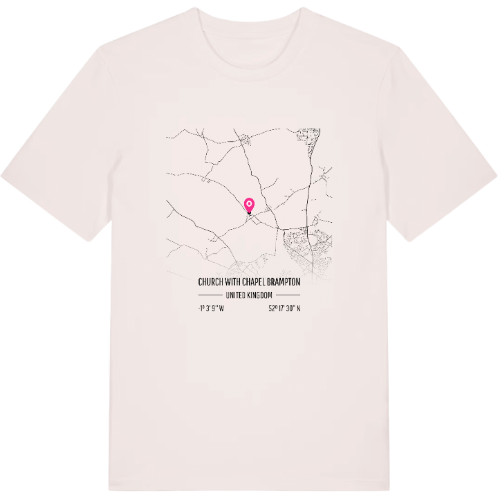 Church with Chapel Brampton map t-shirt – t-shirt from PinShirt