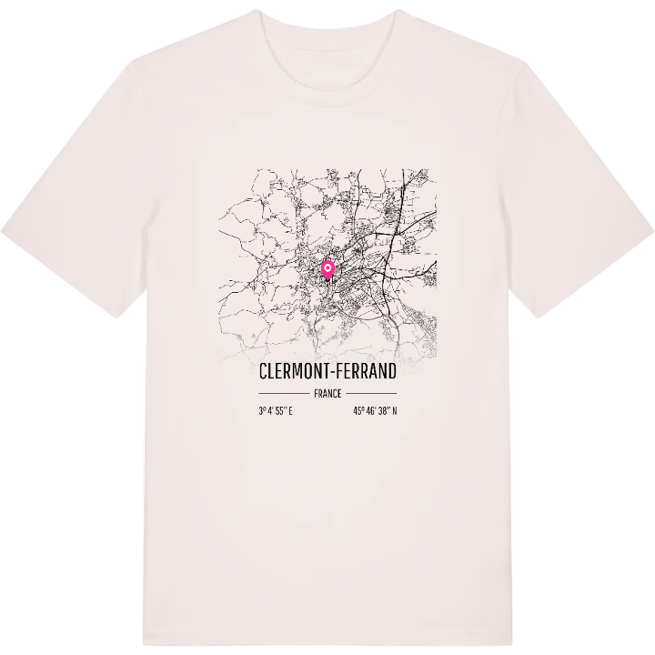 Clermont-Ferrand map t-shirt – t-shirt from PinShirt