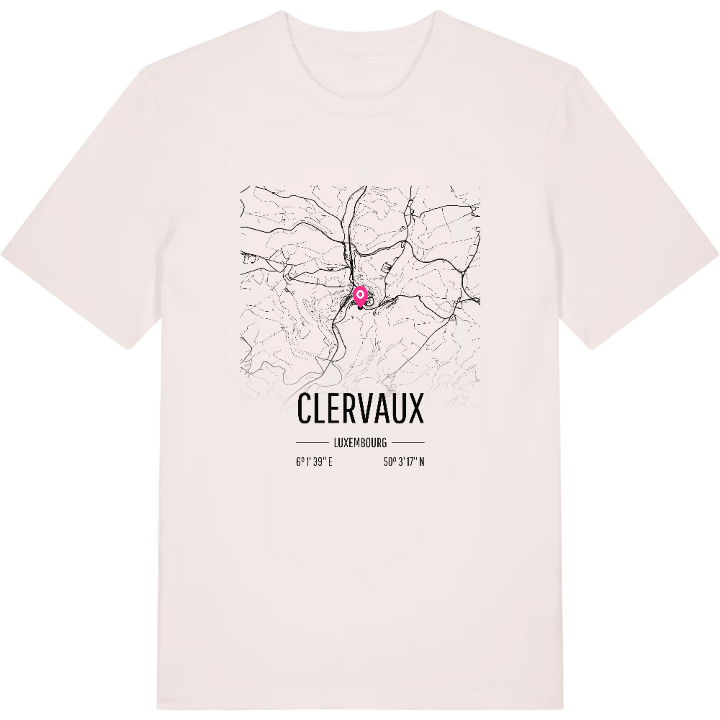 Clervaux map t-shirt – t-shirt from PinShirt