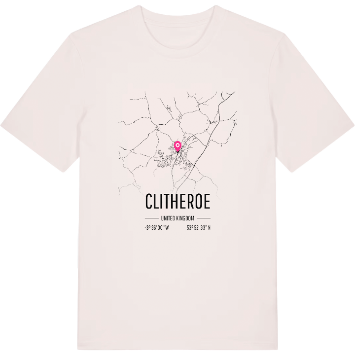 Clitheroe map t-shirt – t-shirt from PinShirt