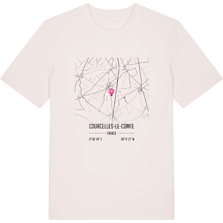 Courcelles-le-Comte map t-shirt – t-shirt from PinShirt