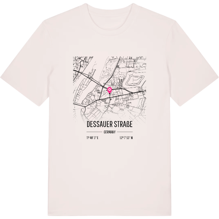 Dessauer Straße map t-shirt – t-shirt from PinShirt