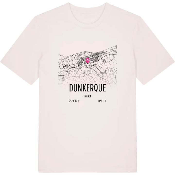 Dunkerque map t-shirt – t-shirt from PinShirt