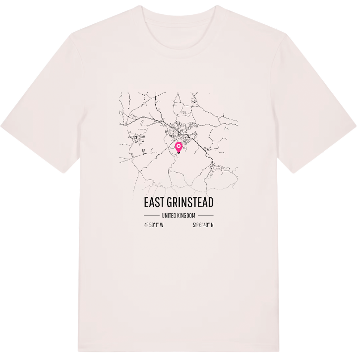 East Grinstead map t-shirt – t-shirt from PinShirt