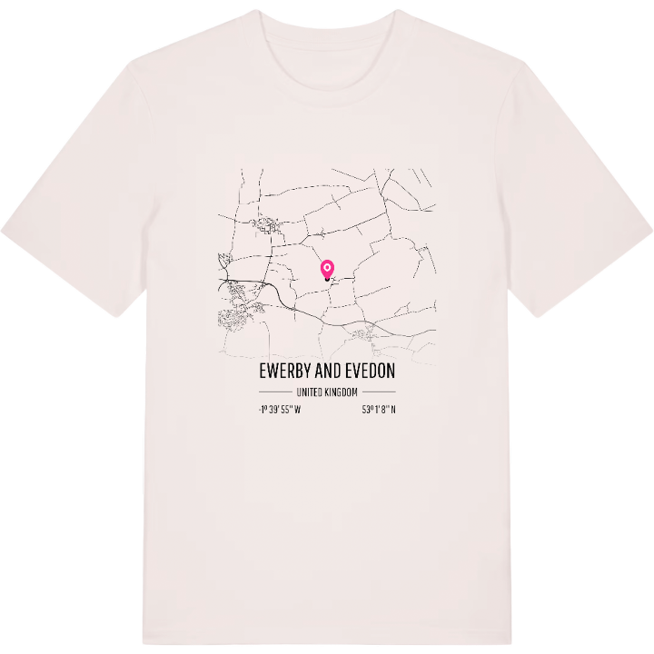 Ewerby and Evedon map t-shirt – t-shirt from PinShirt
