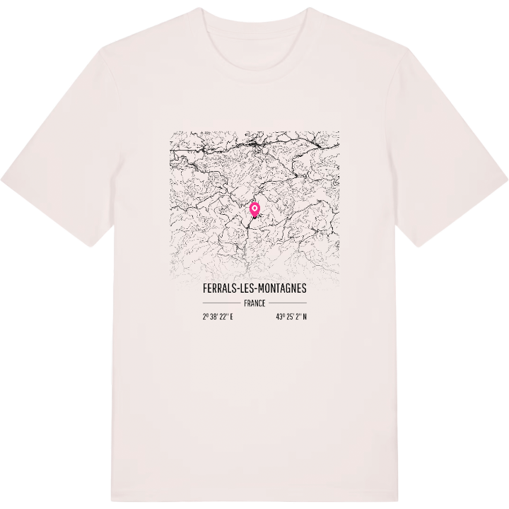 Ferrals-les-Montagnes map t-shirt – t-shirt from PinShirt