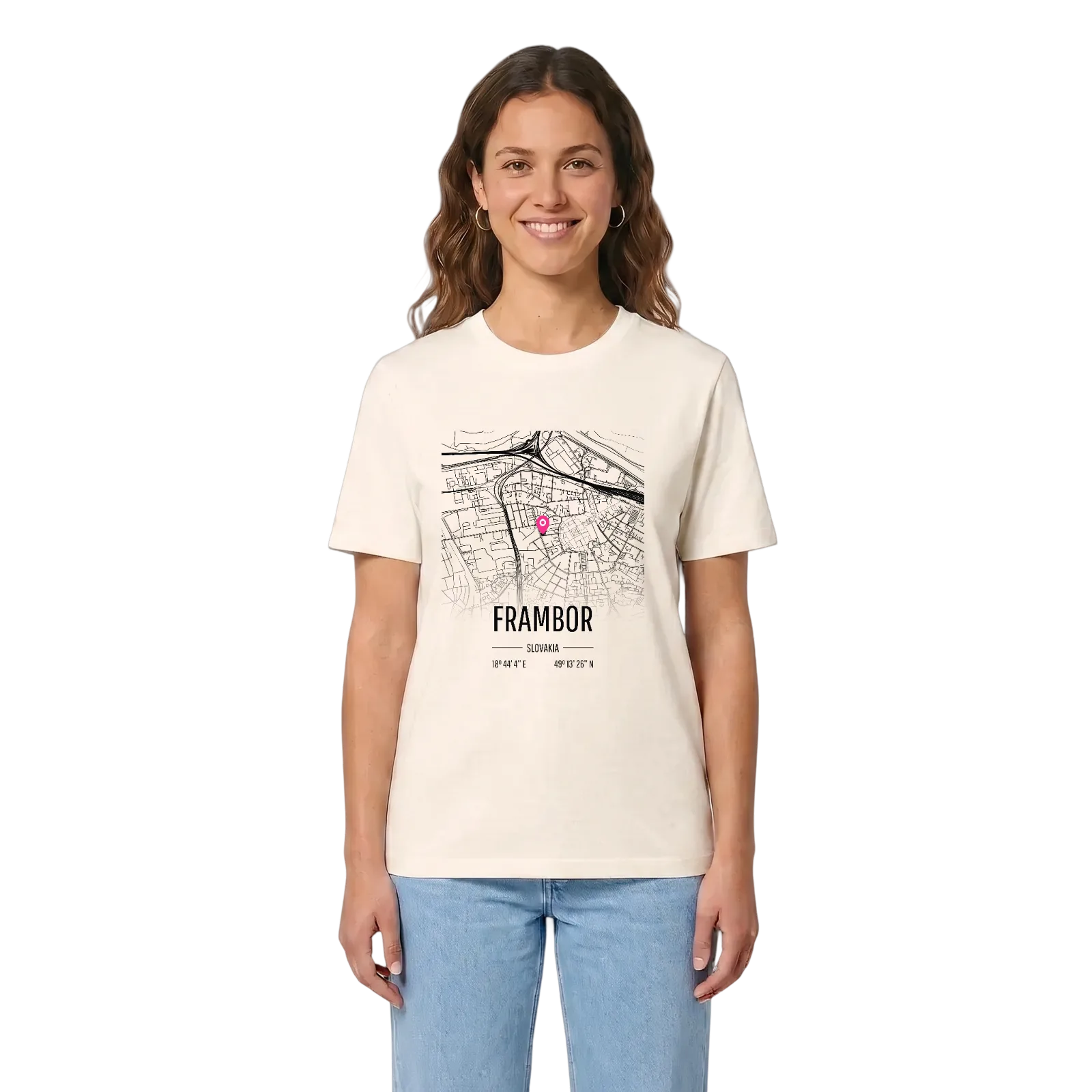 Frambor karta t-shirt – Vintage White, in context