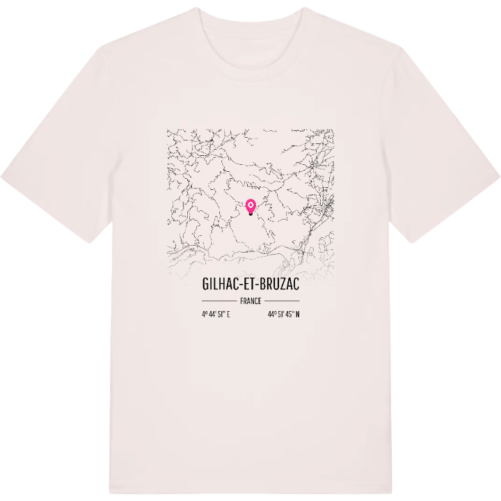 Gilhac-et-Bruzac map t-shirt – t-shirt from PinShirt