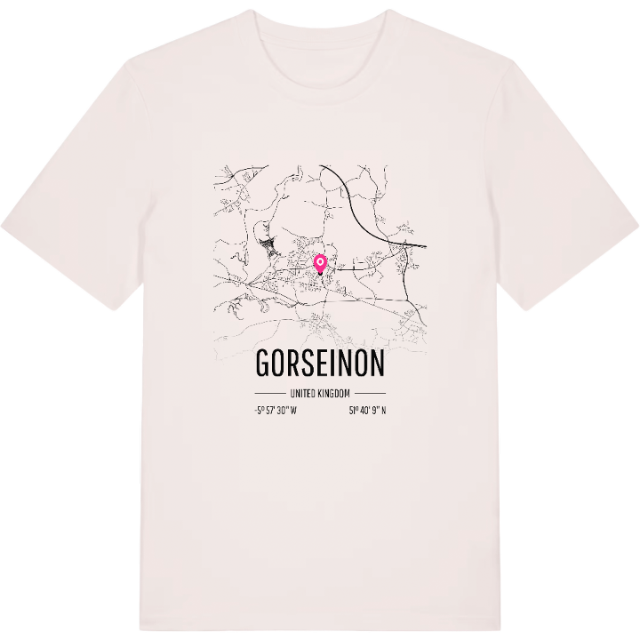 Gorseinon map t-shirt – t-shirt from PinShirt