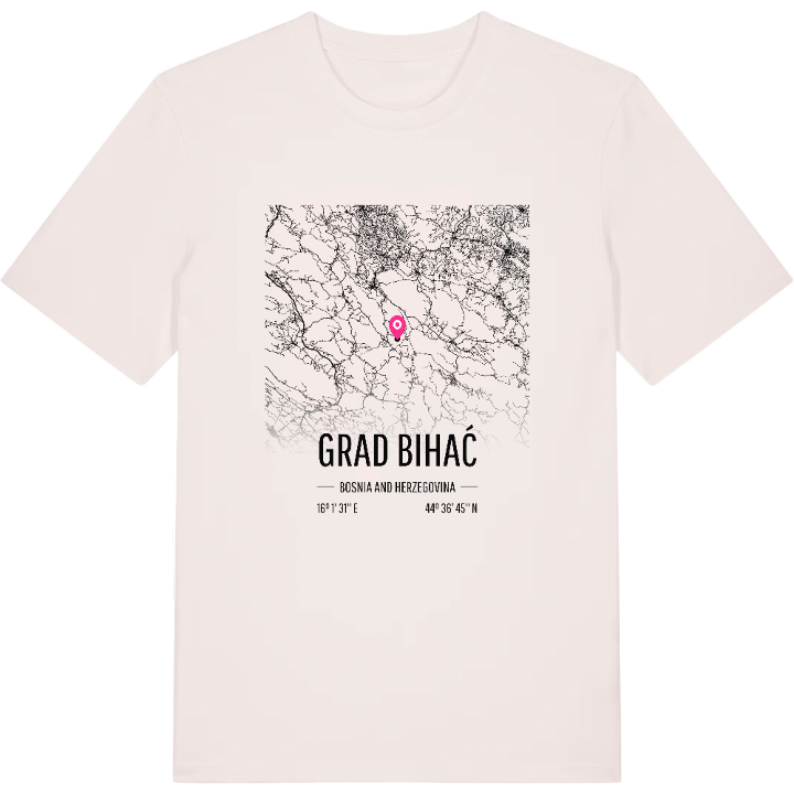 Grad Bihać map t-shirt – t-shirt from PinShirt