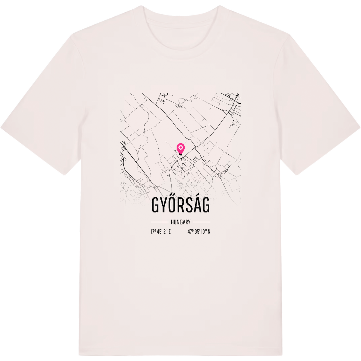 Győrság map t-shirt – t-shirt from PinShirt