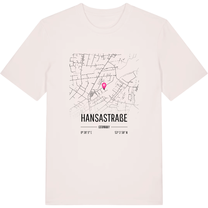 Hansastraße map t-shirt – t-shirt from PinShirt