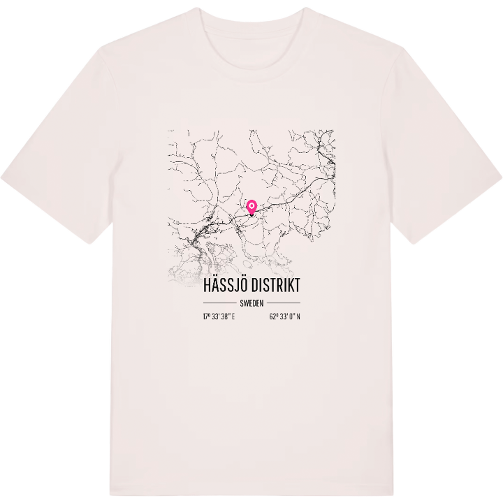 Hässjö distrikt map t-shirt – t-shirt from PinShirt