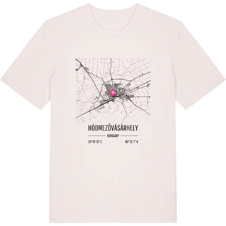 Hódmezővásárhely map t-shirt – t-shirt from PinShirt