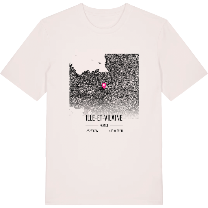 Ille-et-Vilaine map t-shirt – t-shirt from PinShirt