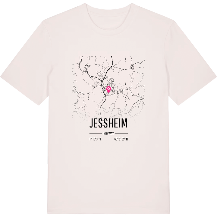 Jessheim map t-shirt – t-shirt from PinShirt