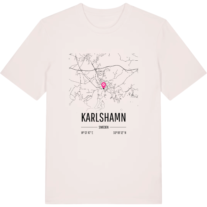 Karlshamn map t-shirt – t-shirt from PinShirt
