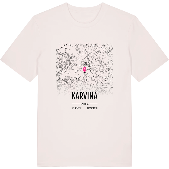 Karviná map t-shirt – t-shirt from PinShirt
