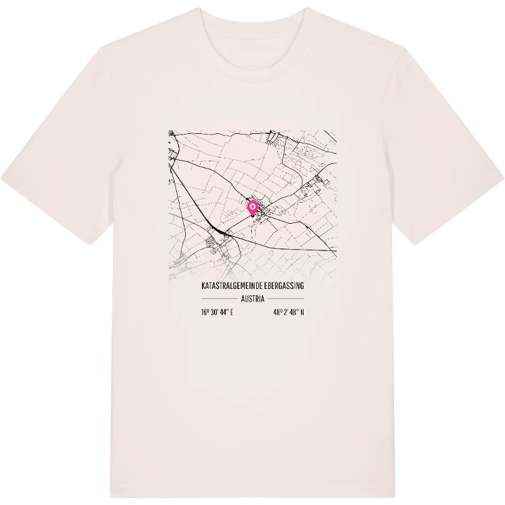 Katastralgemeinde Ebergassing map t-shirt – t-shirt from PinShirt