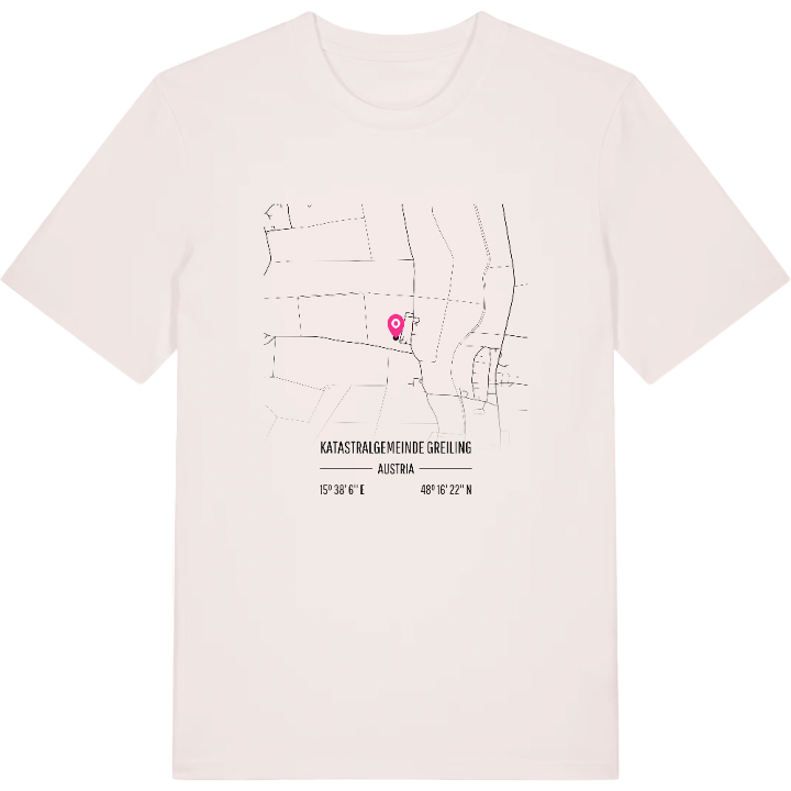 Katastralgemeinde Greiling map t-shirt – t-shirt from PinShirt