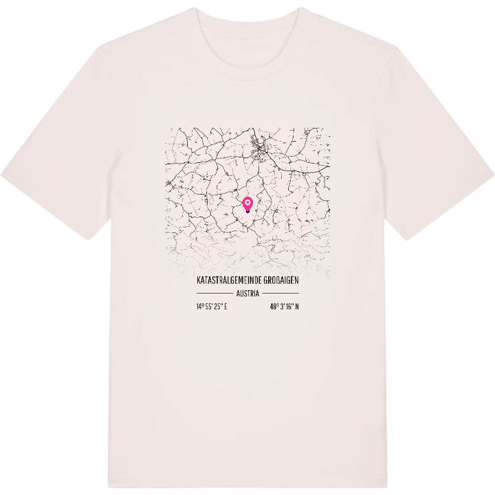 Katastralgemeinde Großaigen map t-shirt – t-shirt from PinShirt