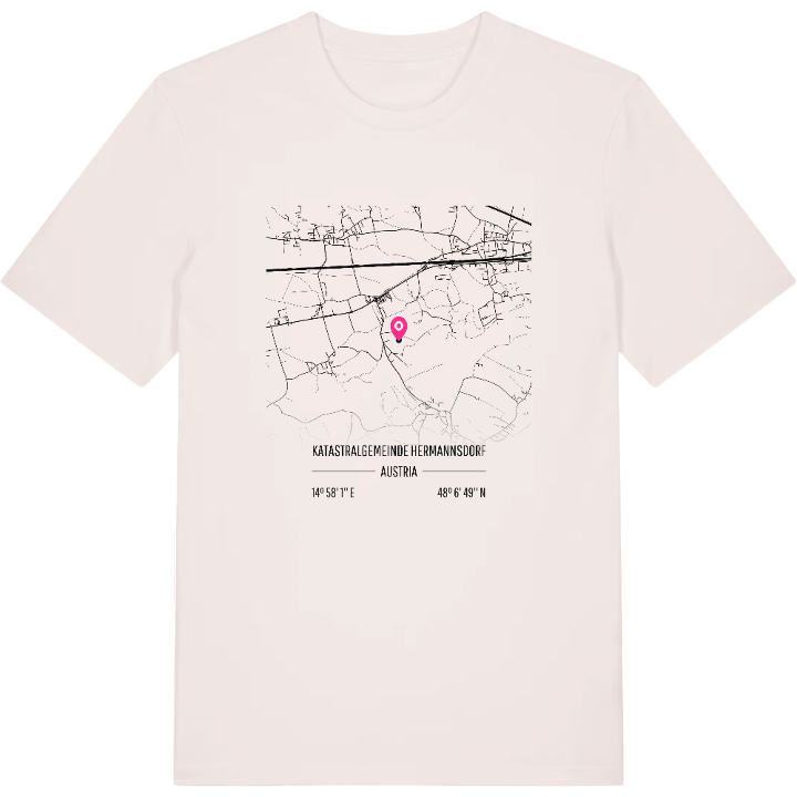 Katastralgemeinde Hermannsdorf map t-shirt – t-shirt from PinShirt
