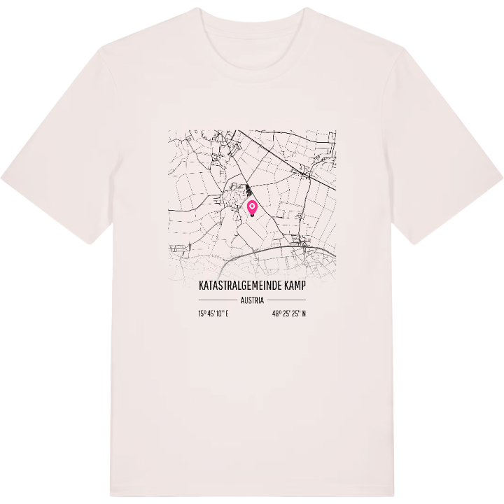 Katastralgemeinde Kamp map t-shirt – t-shirt from PinShirt