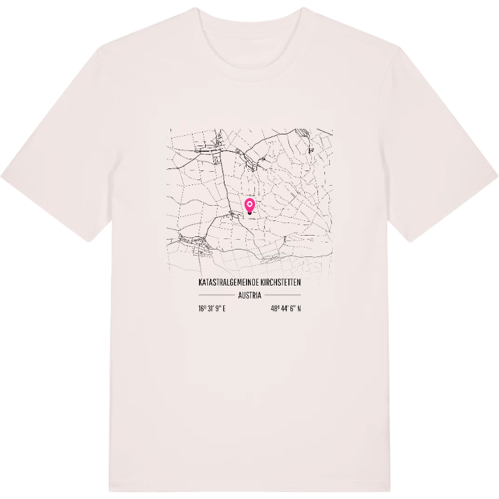 Katastralgemeinde Kirchstetten map t-shirt – t-shirt from PinShirt