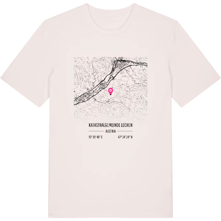 Katastralgemeinde Lechen map t-shirt – t-shirt from PinShirt