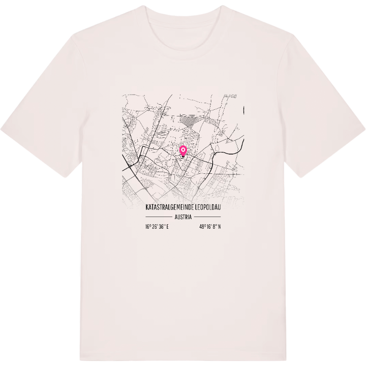 Katastralgemeinde Leopoldau map t-shirt – t-shirt from PinShirt