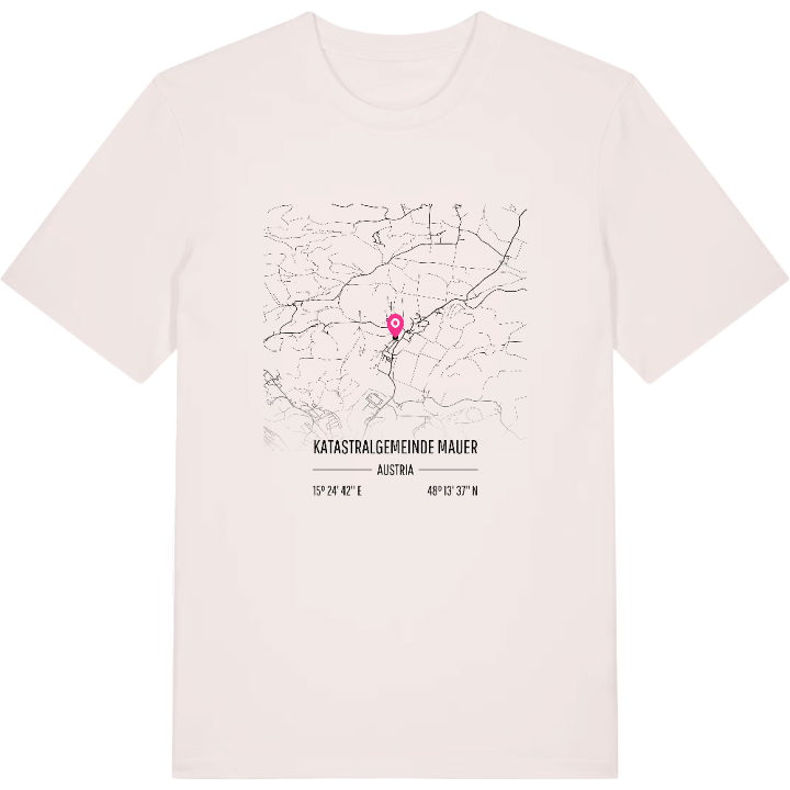 Katastralgemeinde Mauer map t-shirt – t-shirt from PinShirt