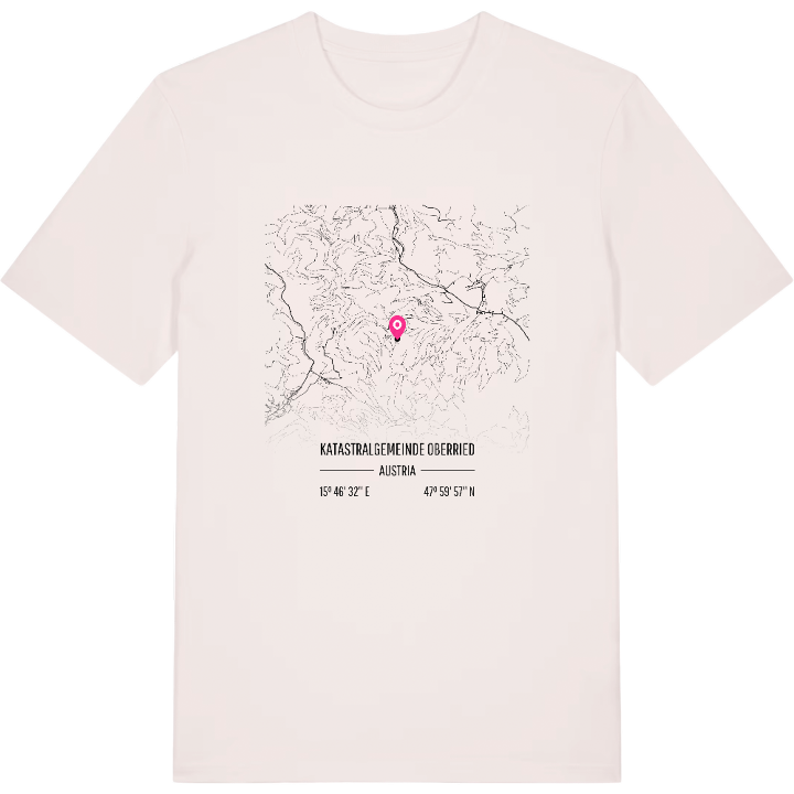 Katastralgemeinde Oberried map t-shirt – t-shirt from PinShirt