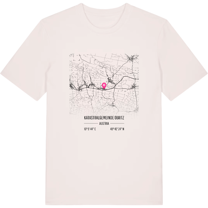 Katastralgemeinde Obritz map t-shirt – t-shirt from PinShirt