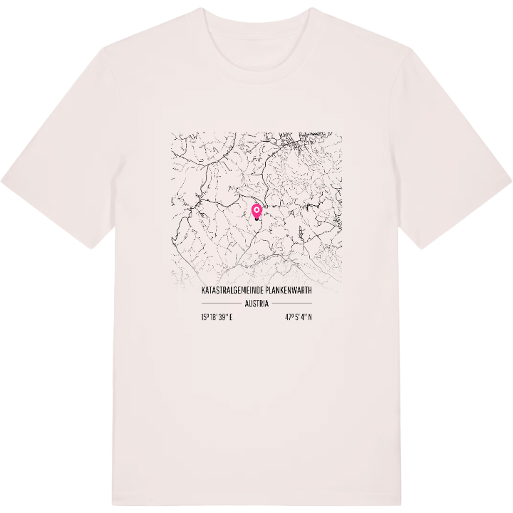 Katastralgemeinde Plankenwarth map t-shirt – t-shirt from PinShirt