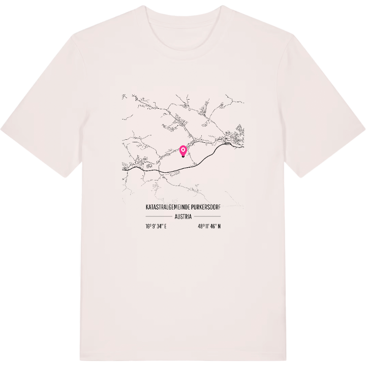 Katastralgemeinde Purkersdorf map t-shirt – t-shirt from PinShirt