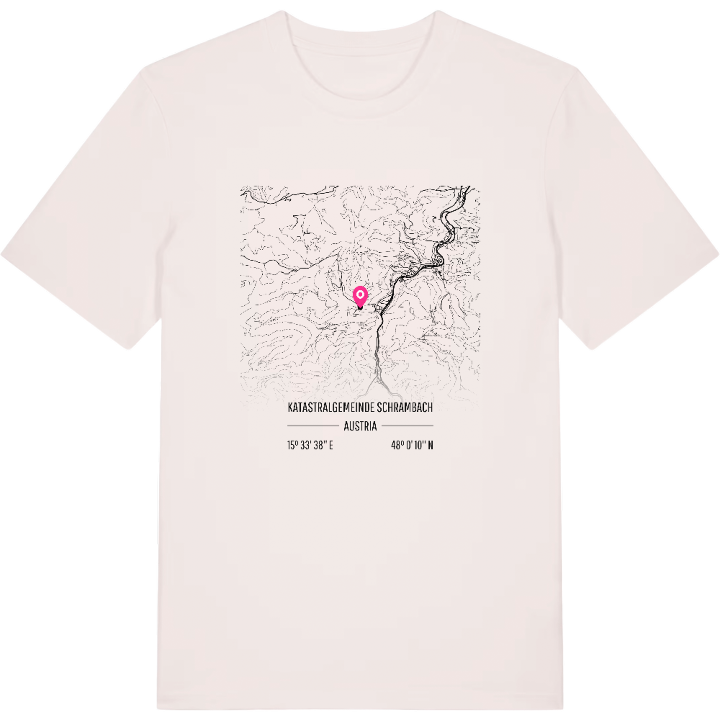 Katastralgemeinde Schrambach map t-shirt – t-shirt from PinShirt