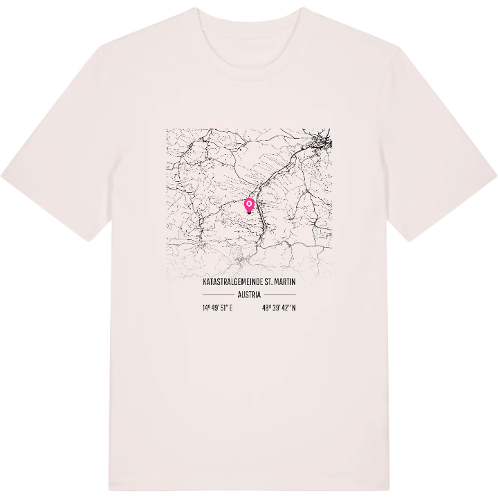 Katastralgemeinde St. Martin map t-shirt – t-shirt from PinShirt