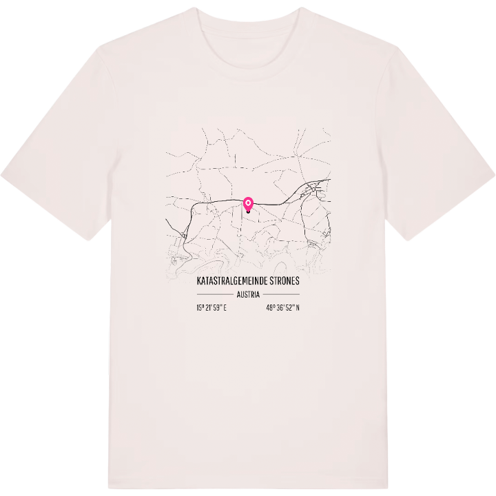 Katastralgemeinde Strones map t-shirt – t-shirt from PinShirt