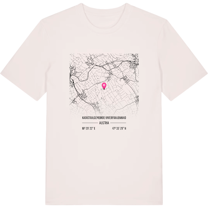 Katastralgemeinde Unterfrauenhaid map t-shirt – t-shirt from PinShirt