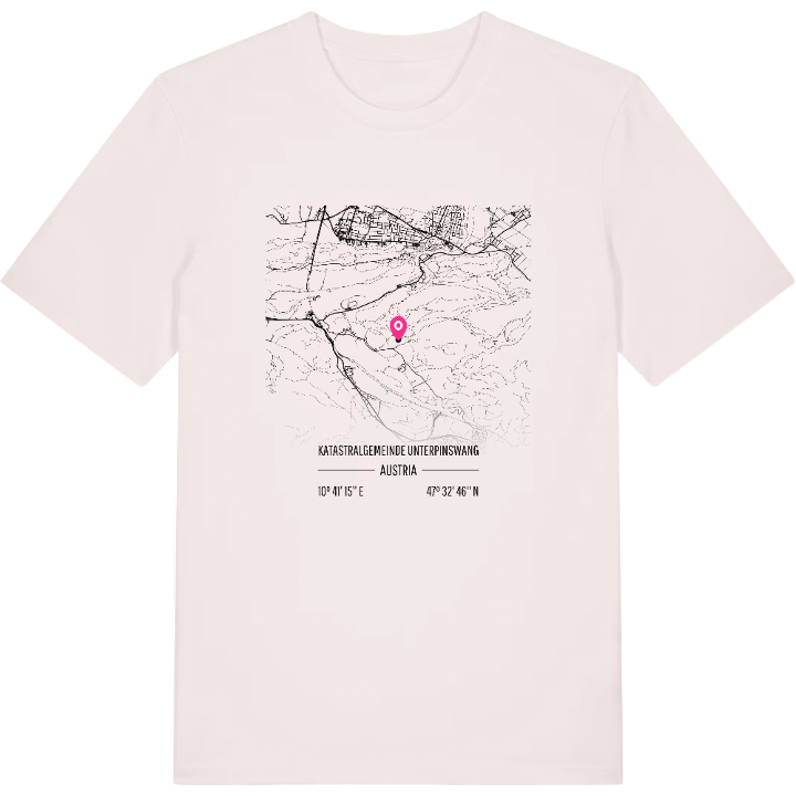 Katastralgemeinde Unterpinswang map t-shirt – t-shirt from PinShirt