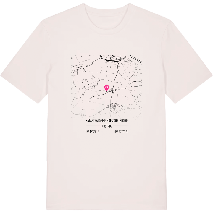 Katastralgemeinde Zogelsdorf map t-shirt – t-shirt from PinShirt