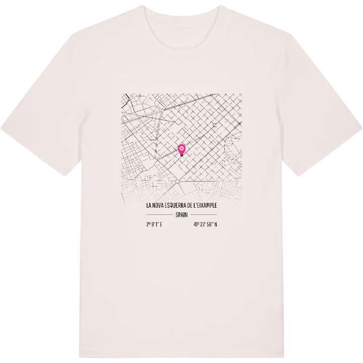 la Nova Esquerra de l'Eixample map t-shirt – t-shirt from PinShirt