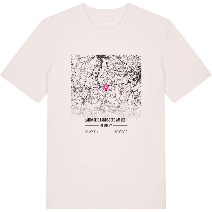Landkreis Landsberg am Lech map t-shirt – t-shirt from PinShirt